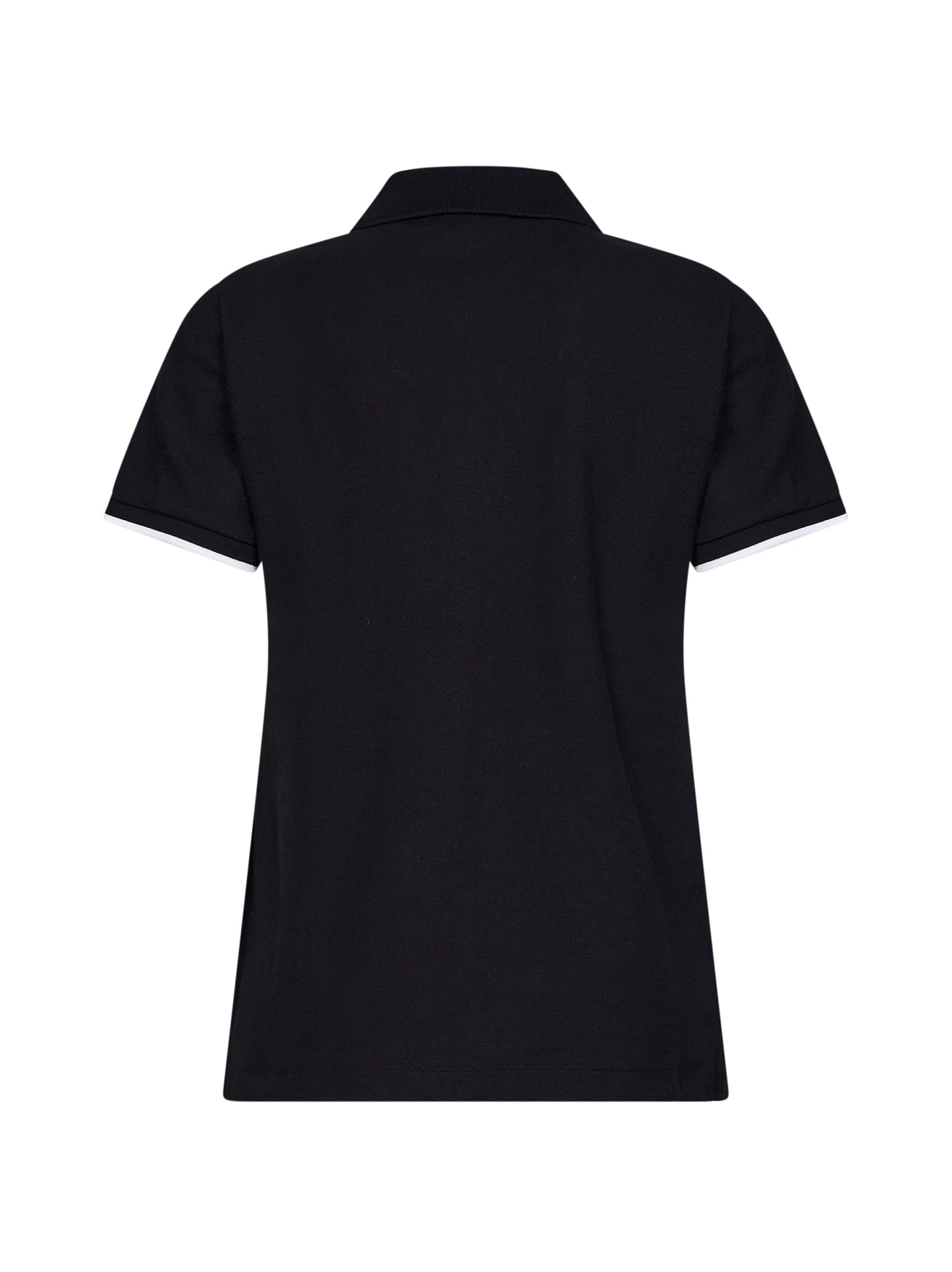 Black cotton piqué polo shirt