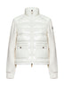 White fleece and padded nylon zip-up sweatshirt
