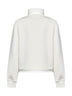 White fleece and padded nylon zip-up sweatshirt