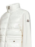 White fleece and padded nylon zip-up sweatshirt