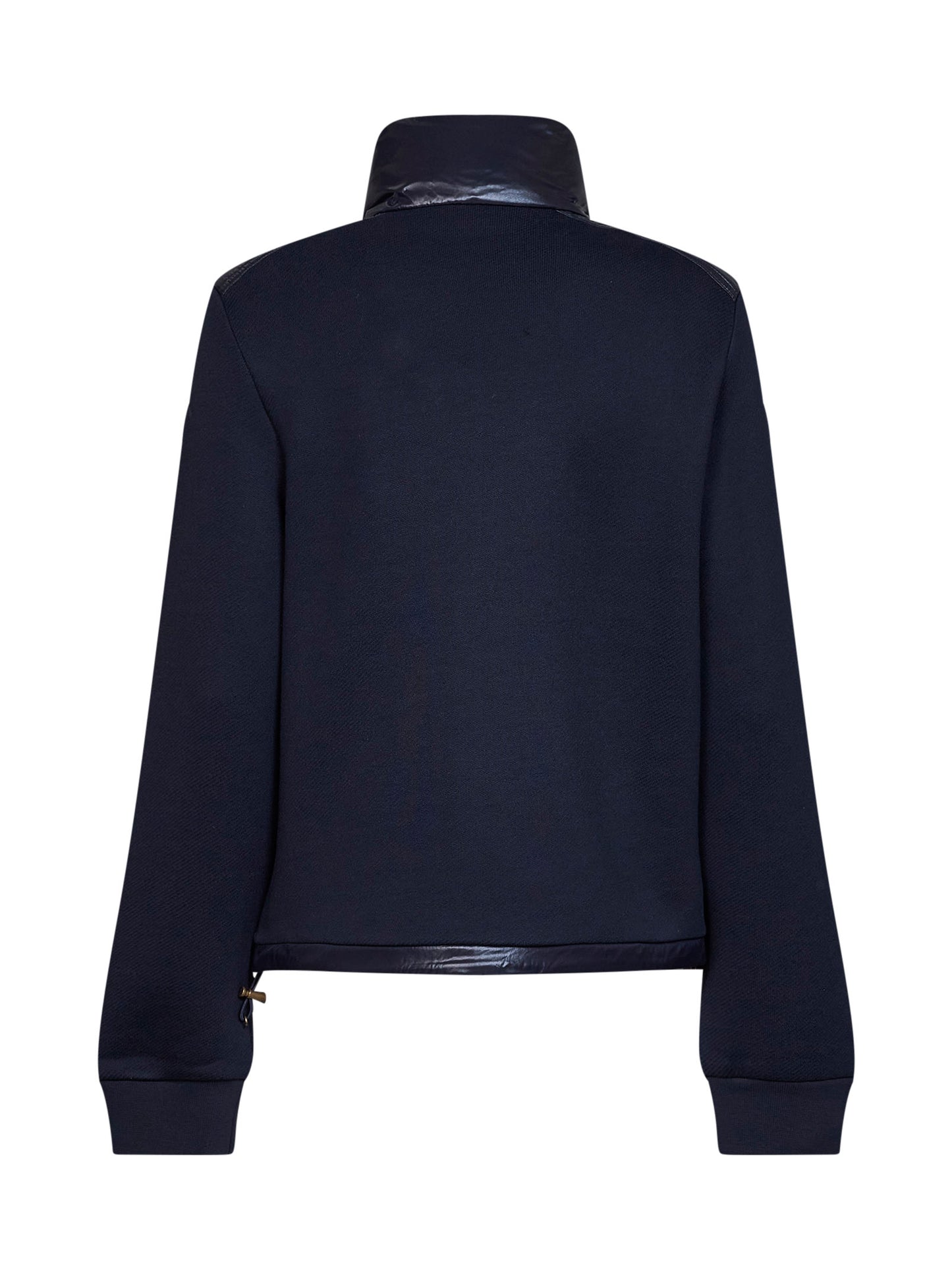 Felpa con zip in pile e nylon imbottito blu navy