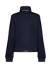 Felpa con zip in pile e nylon imbottito blu navy