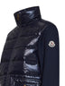 Felpa con zip in pile e nylon imbottito blu navy