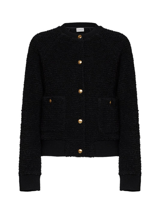 Cardigan in maglia bouclé nera