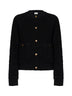 Black bouclé knit cardigan