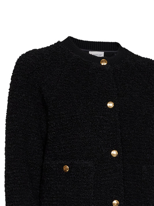 Cardigan in maglia bouclé nera