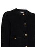 Black bouclé knit cardigan