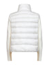 Cardigan imbottito con zip in lana bianca