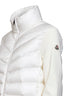 Cardigan imbottito con zip in lana bianca