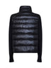 Black wool zip-up padded cardigan