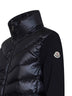 Black wool zip-up padded cardigan