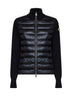 Cardigan imbottito con zip in lana nera