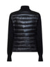 Cardigan imbottito con zip in lana nera