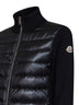 Cardigan imbottito con zip in lana nera