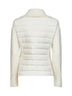 Cardigan imbottito con zip in lana avorio