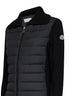 Black wool zip-up padded cardigan