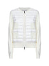 Cardigan imbottito con zip in lana naturale