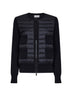Cardigan imbottito con zip in lana nera