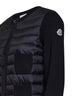 Cardigan imbottito con zip in lana nera