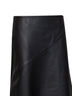 Black nappa leather asymmetric skirt