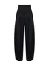 Pantaloni ampi con pinces in lana nera