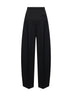 Pantaloni ampi con pinces in lana nera