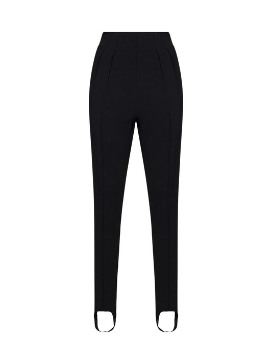 Leggins sartoriali con ghette in misto lana stretch nera