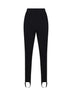 Black stretch wool-blend stirrup tailored leggings