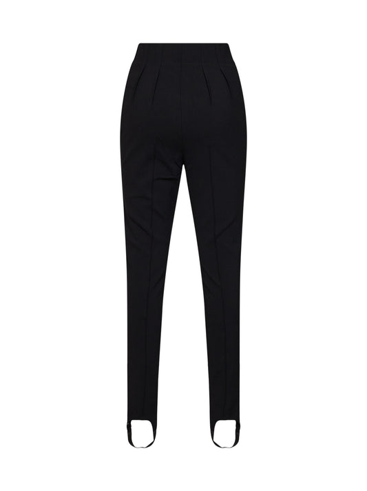 Leggins sartoriali con ghette in misto lana stretch nera