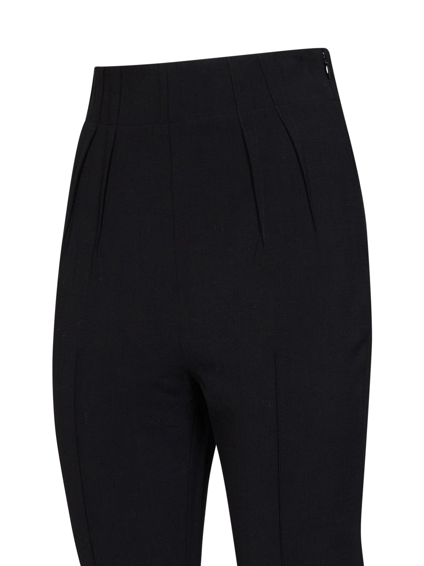 Black stretch wool-blend stirrup tailored leggings