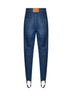Jeans a sigaretta con staffe in denim blu