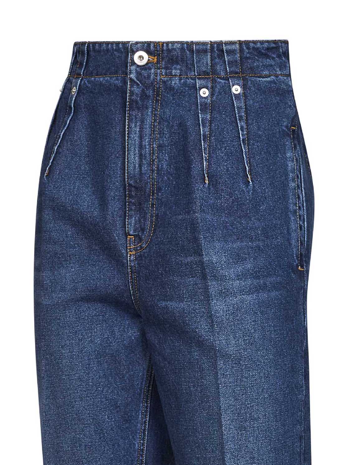 Jeans a sigaretta con staffe in denim blu