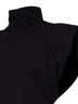 Top smanicato con drappeggi in jersey nero