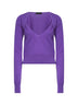 Purple cashmere knit V-neck top