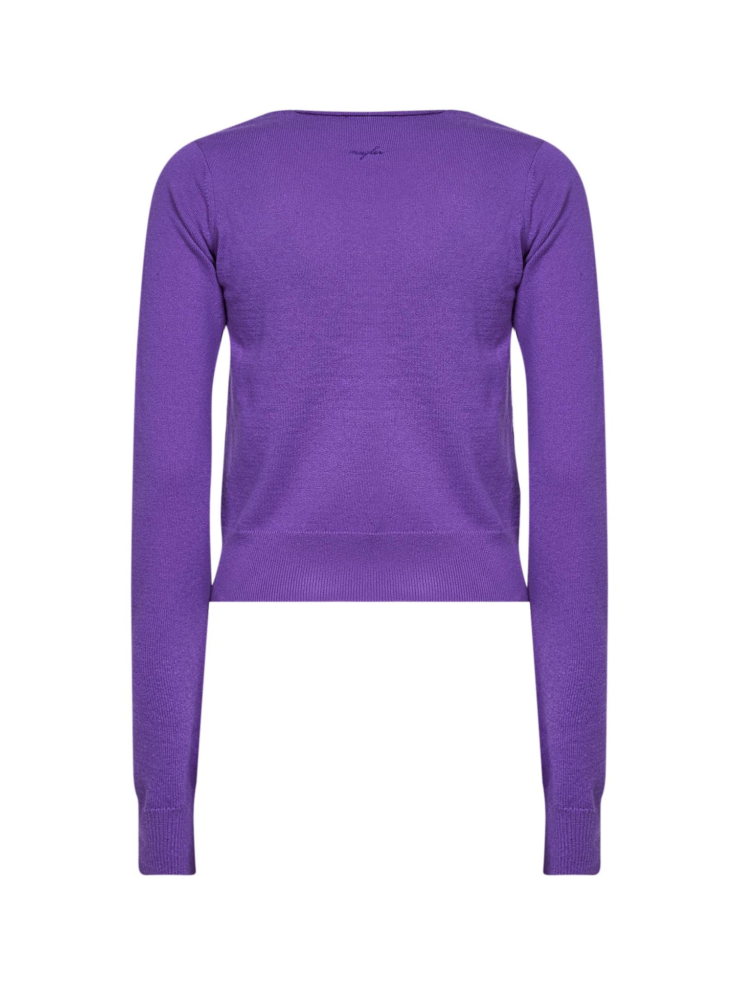 Purple cashmere knit V-neck top