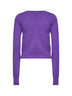 Purple cashmere knit V-neck top