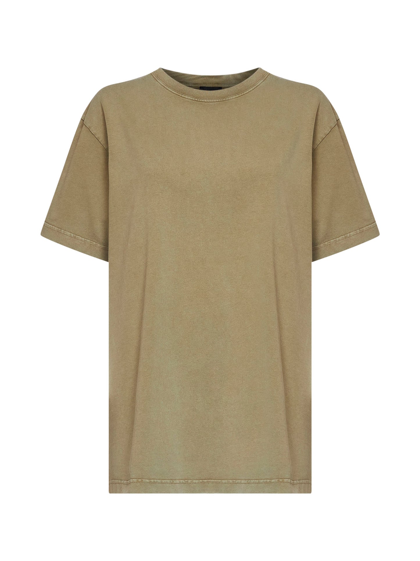 Khaki cotton jersey logo T-shirt