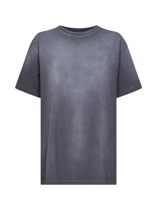 T-shirt con logo in jersey di cotone tortora
