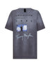 Taupe cotton jersey logo T-shirt