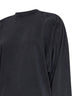 Black cotton batwing-sleeves sweatshirt