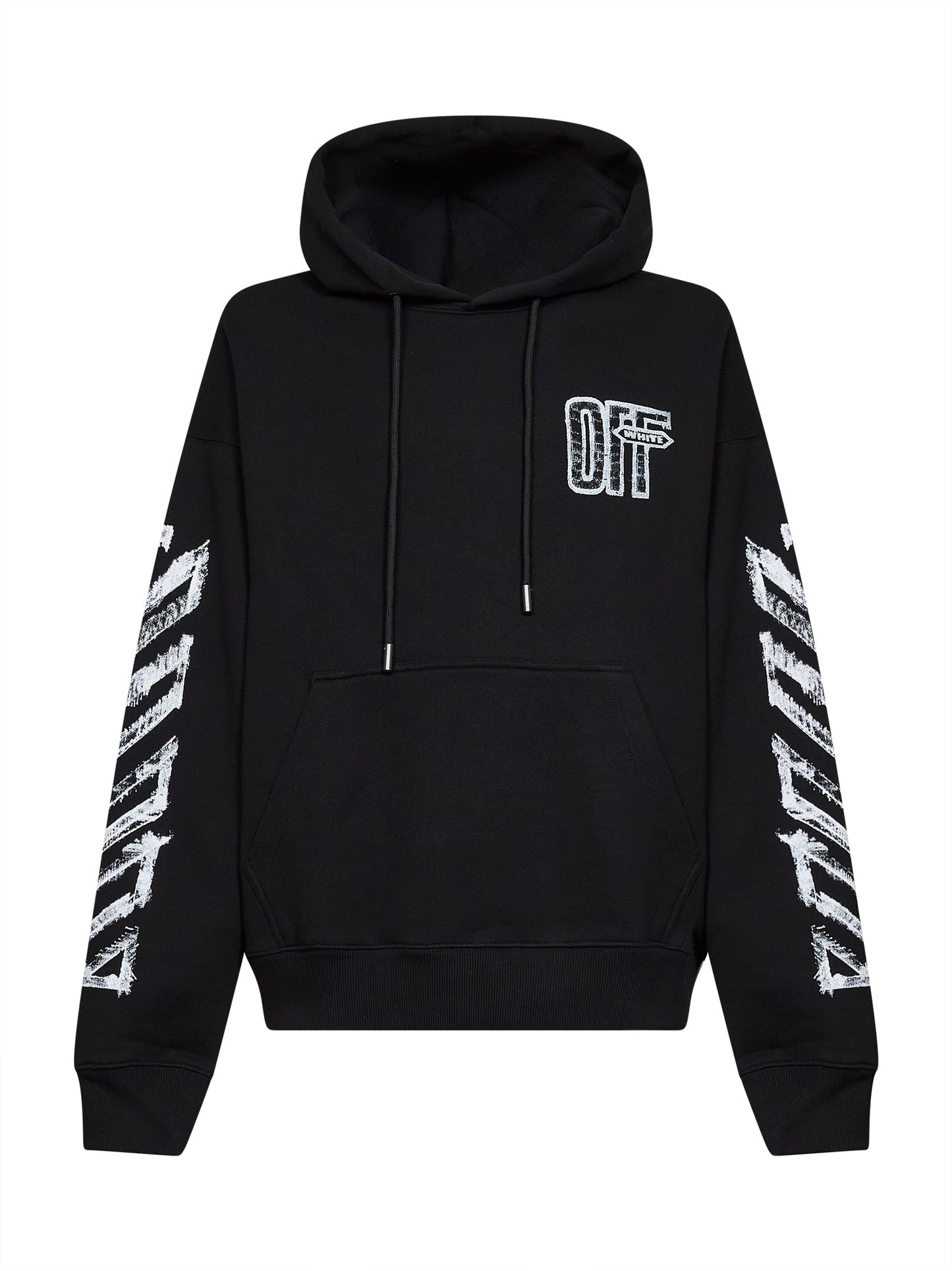 Felpa con zip e cappuccio Motion Arrow Skate in cotone nero