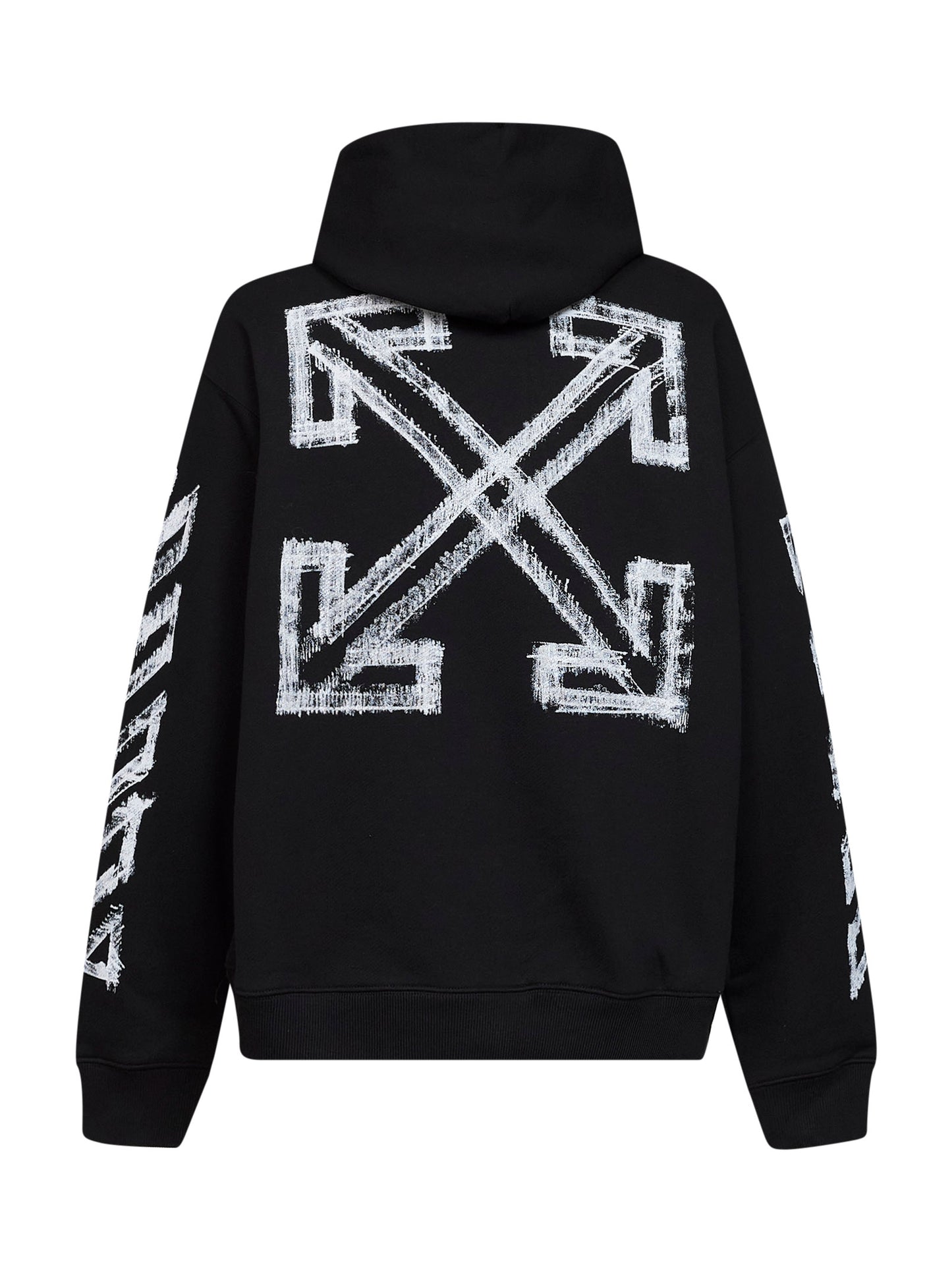 Felpa con zip e cappuccio Motion Arrow Skate in cotone nero