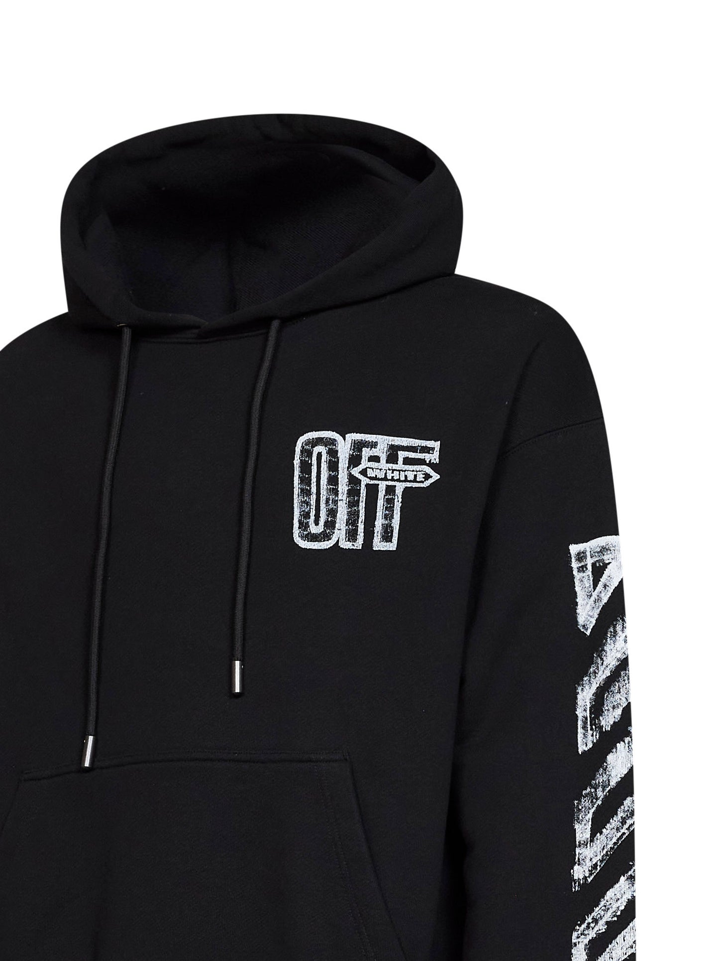 Felpa con zip e cappuccio Motion Arrow Skate in cotone nero