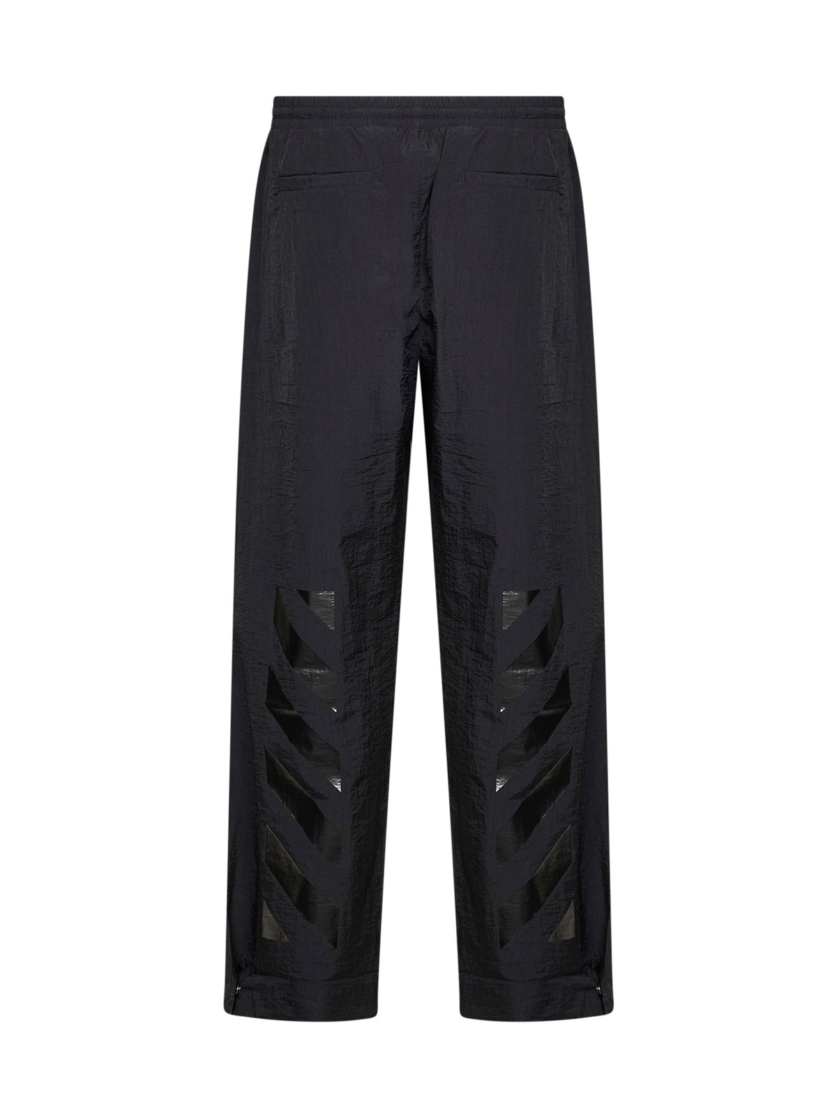 Black nylon Glossy Arrow trackpants