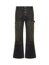 Black denim Half Arrow Ripped flared jeans