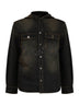Giacca in denim con cappuccio Bookish nera<BR/>