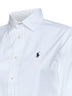 Camicia Slim-Fit in cotone bianco con ricamo Pony