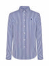 Camicia Slim-Fit in cotone a righe blu e bianco