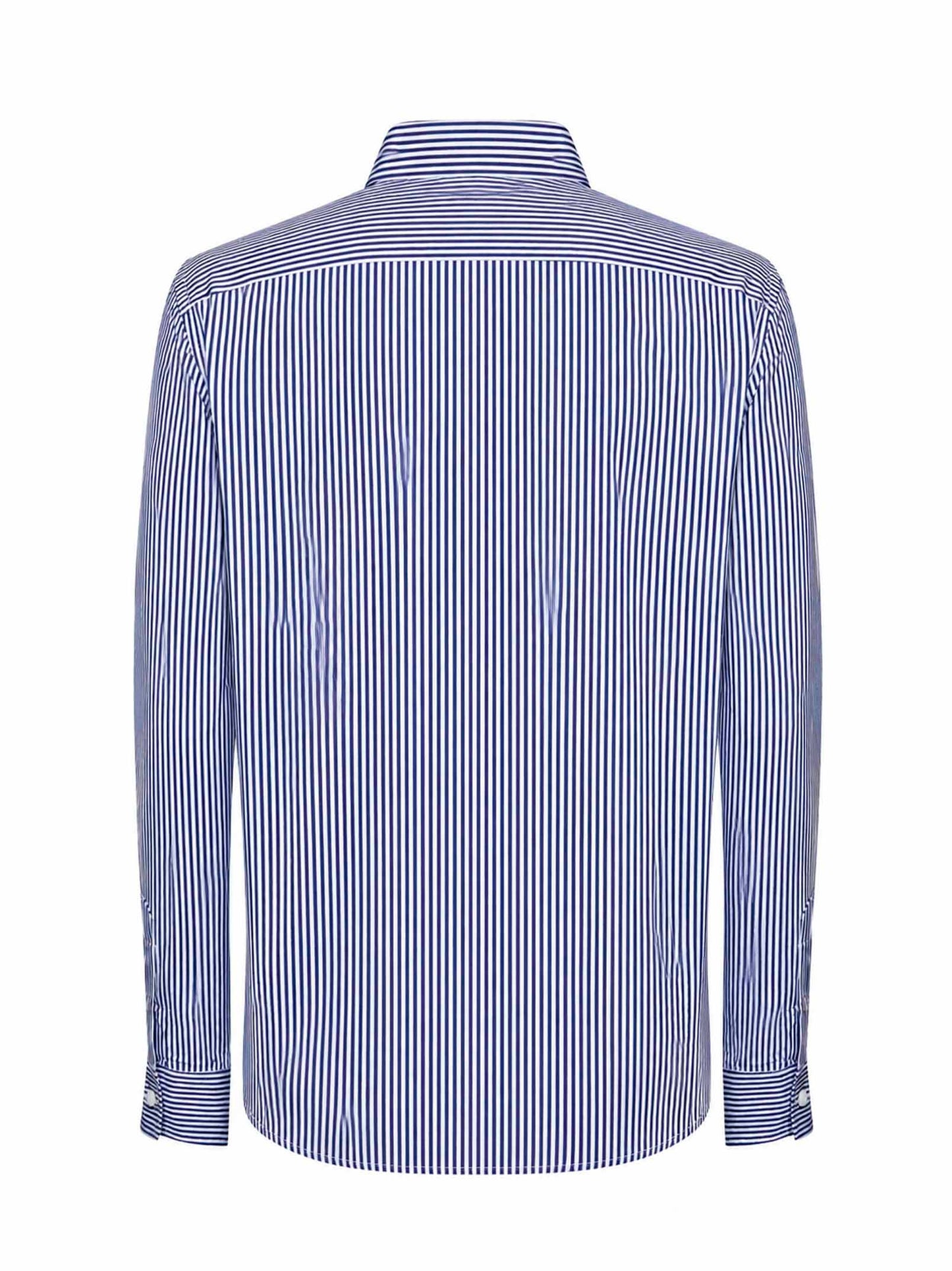 Camicia Slim-Fit in cotone a righe blu e bianco