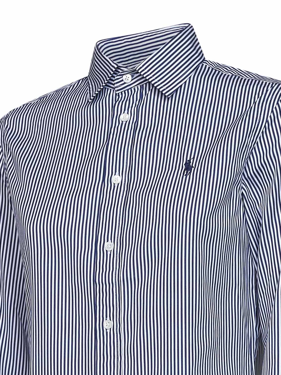 Camicia Slim-Fit in cotone a righe blu e bianco